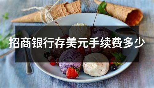 招商银行存美元手续费多少