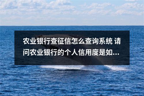 农业银行查征信怎么查询系统 请问农业银行的个人信用度是如何查询的