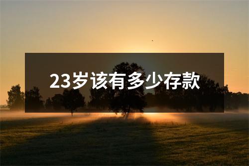 23岁该有多少存款