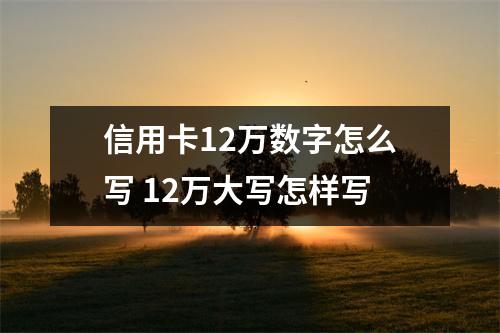 信用卡12万数字怎么写 12万大写怎样写