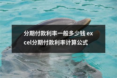 分期付款利率一般多少钱 excel分期付款利率计算公式
