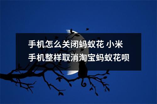 手机怎么关闭蚂蚁花 小米手机整样取消淘宝蚂蚁花呗