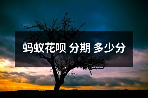 蚂蚁花呗 分期 多少分