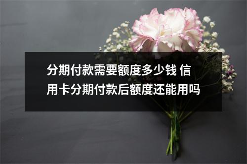分期付款需要额度多少钱 信用卡分期付款后额度还能用吗