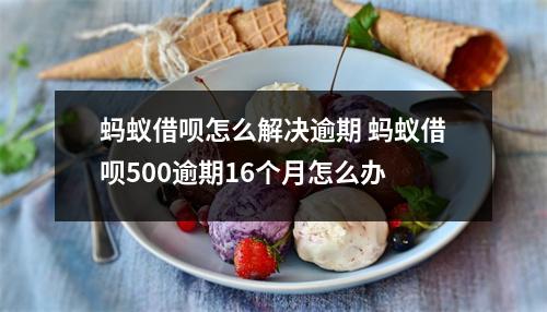蚂蚁借呗怎么解决逾期 蚂蚁借呗500逾期16个月怎么办
