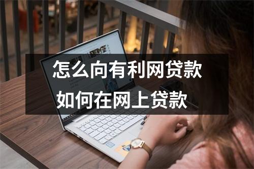 怎么向有利网贷款 如何在网上贷款
