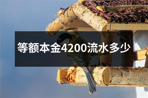 等额本金4200流水多少