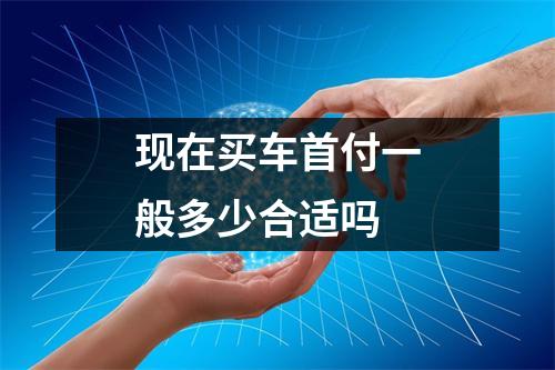 现在买车首付一般多少合适吗