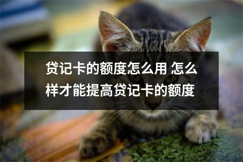 贷记卡的额度怎么用 怎么样才能提高贷记卡的额度
