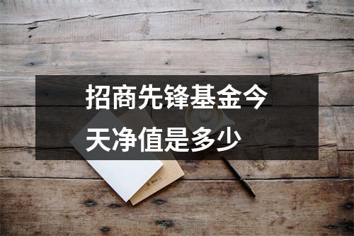 招商先锋基金今天净值是多少