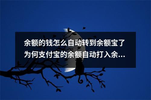余额的钱怎么自动转到余额宝了 为何支付宝的余额自动打入余额宝