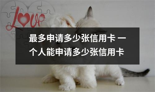 最多申请多少张信用卡 一个人能申请多少张信用卡
