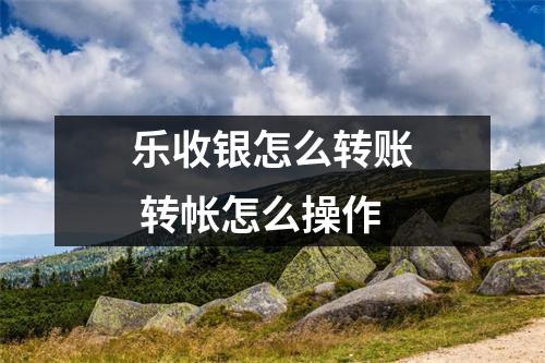 乐收银怎么转账 转帐怎么操作