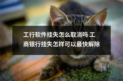 工行软件挂失怎么取消吗 工商银行挂失怎样可以最快解除