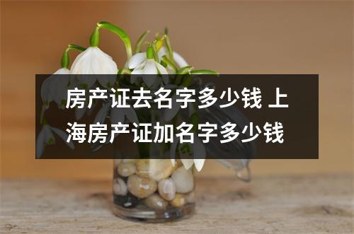 房产证去名字多少钱 上海房产证加名字多少钱