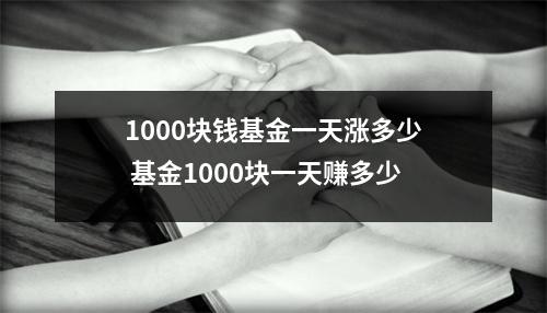 1000块钱基金一天涨多少 基金1000块一天赚多少