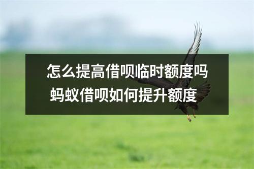 怎么提高借呗临时额度吗 蚂蚁借呗如何提升额度