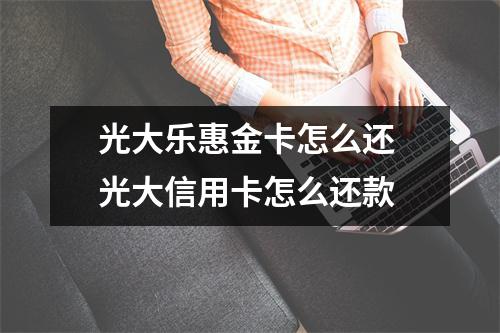 光大乐惠金卡怎么还 光大信用卡怎么还款