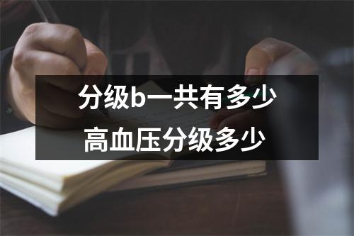 分级b一共有多少 高血压分级多少