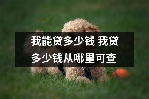 我能贷多少钱 我贷多少钱从哪里可查