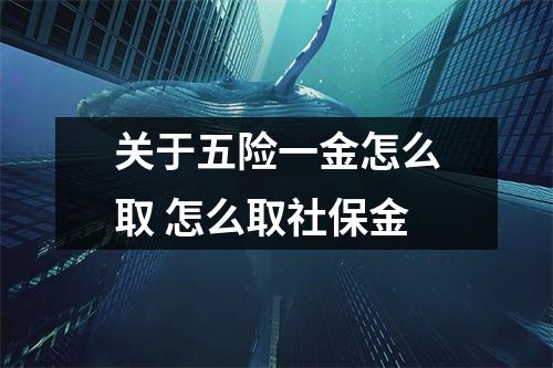 关于五险一金怎么取 怎么取社保金