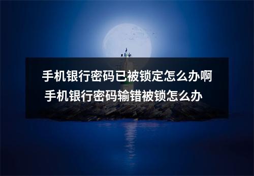 手机银行密码已被锁定怎么办啊 手机银行密码输错被锁怎么办