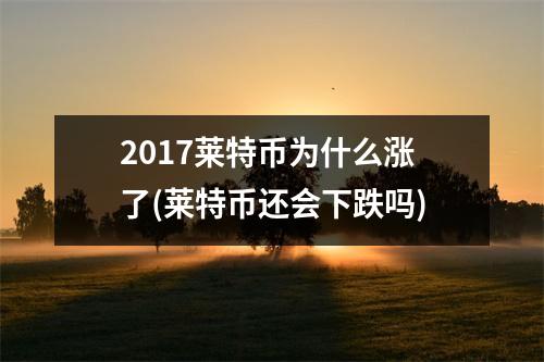 2017莱特币为什么涨了(莱特币还会下跌吗)