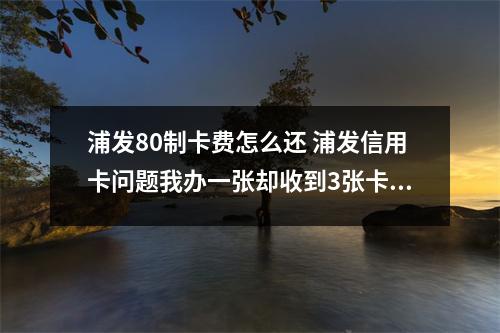 浦发80制卡费怎么还 浦发信用卡问题我办一张却收到3张卡年费如何算给我寄那么