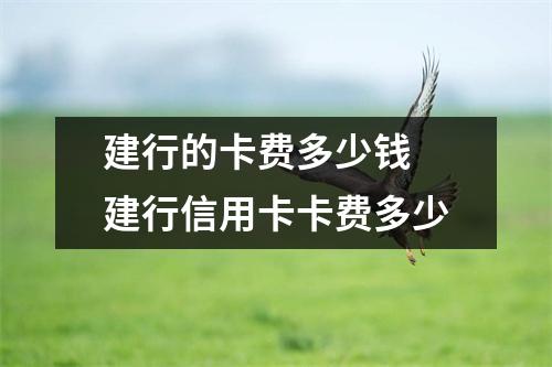 建行的卡费多少钱 建行信用卡卡费多少