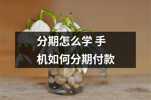 分期怎么学 手机如何分期付款