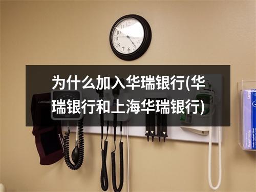为什么加入华瑞银行(华瑞银行和上海华瑞银行)