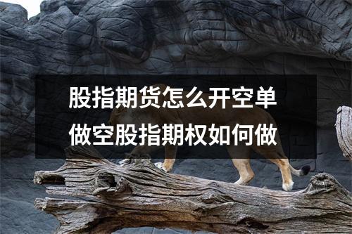 股指期货怎么开空单 做空股指期权如何做