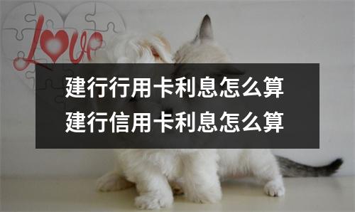 建行行用卡利息怎么算 建行信用卡利息怎么算