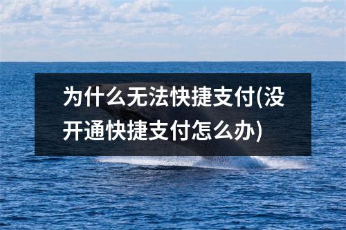 为什么无法快捷支付(没开通快捷支付怎么办)