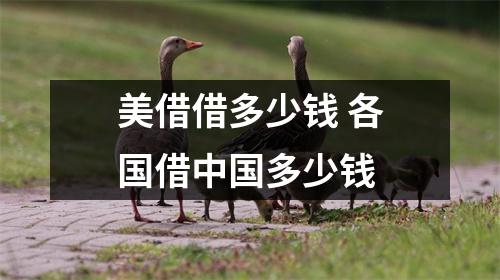 美借借多少钱 各国借中国多少钱