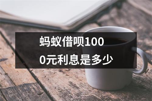 蚂蚁借呗1000元利息是多少