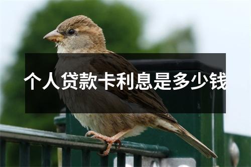个人贷款卡利息是多少钱