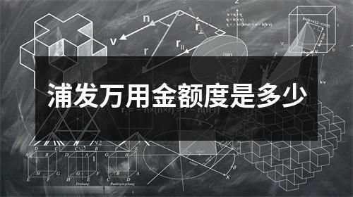 浦发万用金额度是多少