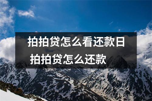 拍拍贷怎么看还款日 拍拍贷怎么还款