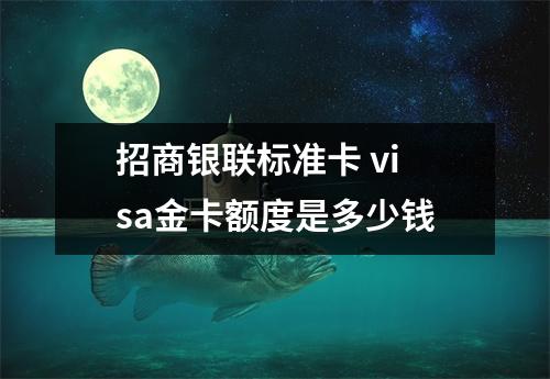 招商银联标准卡 visa金卡额度是多少钱