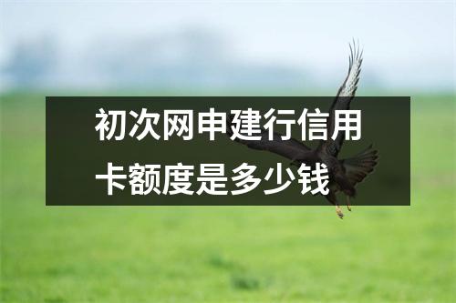 初次网申建行信用卡额度是多少钱
