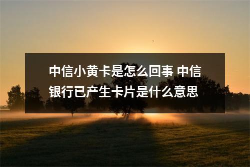 中信小黄卡是怎么回事 中信银行已产生卡片是什么意思