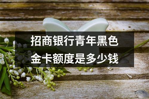 招商银行青年黑色金卡额度是多少钱