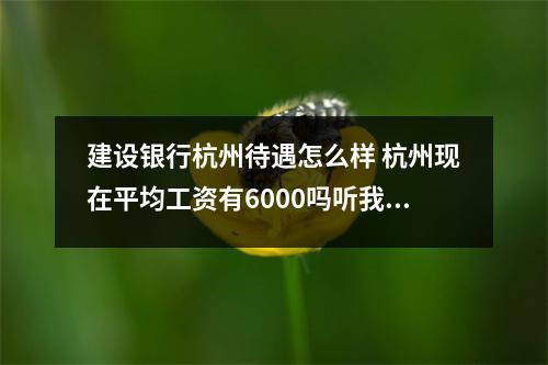 建设银行杭州待遇怎么样 杭州现在平均工资有6000吗听我一个在银行的同学说的我现在工