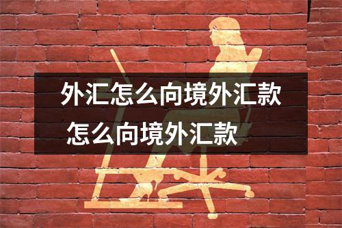 外汇怎么向境外汇款 怎么向境外汇款