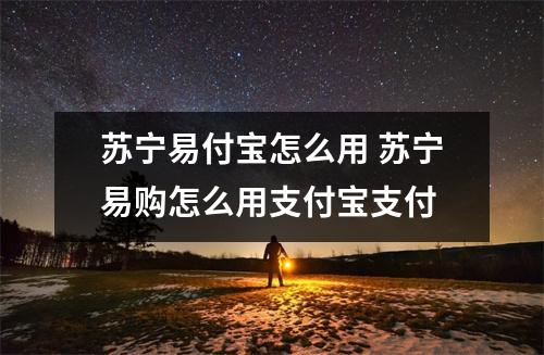 苏宁易付宝怎么用 苏宁易购怎么用支付宝支付