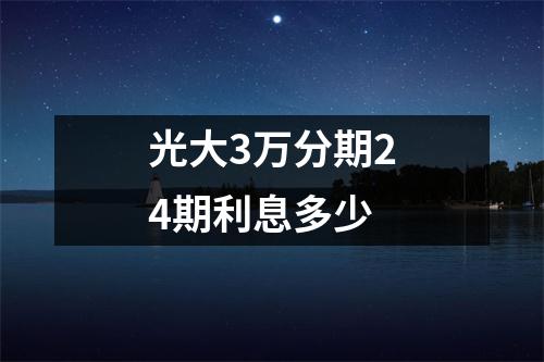 光大3万分期24期利息多少