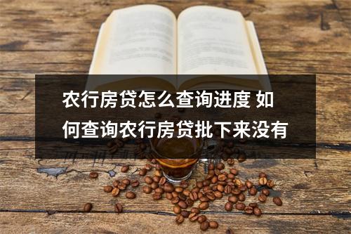 农行房贷怎么查询进度 如何查询农行房贷批下来没有