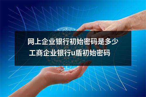 网上企业银行初始密码是多少 工商企业银行u盾初始密码