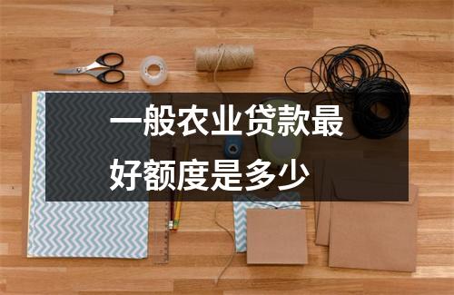 一般农业贷款最好额度是多少